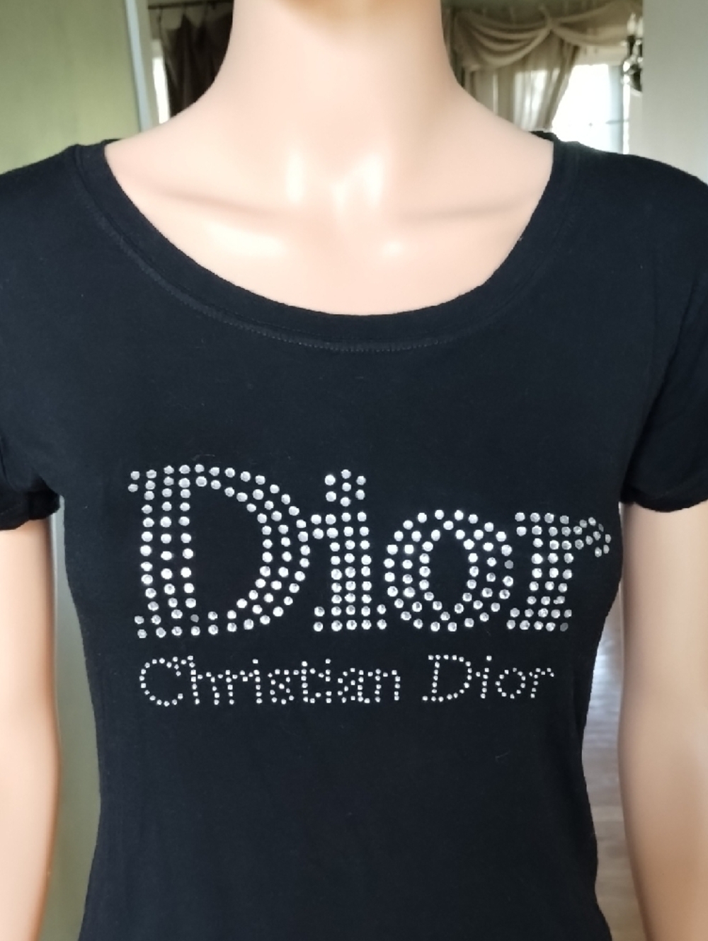 Christian Dior Black Tee with Signature Label - Picture 2 of 16